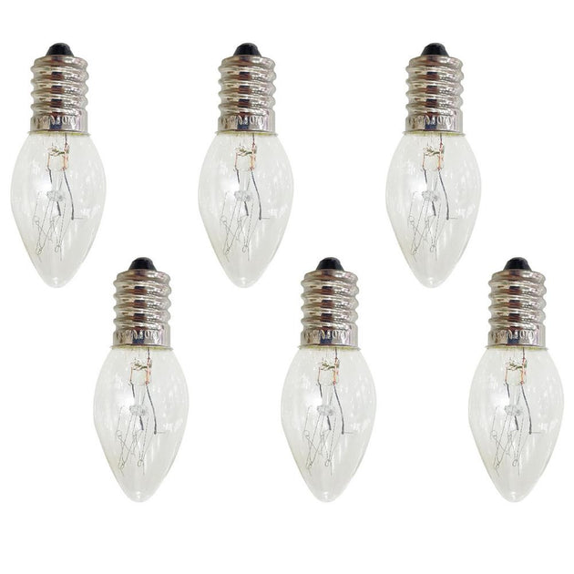 E14 Salt Lamp Bulb for Aroma Diffuser 220V 10W 90LM Transparent Warm Yellow C7 Tungsten Bulb Aroma Lamp 6Pcs Set Frontier General Hardware