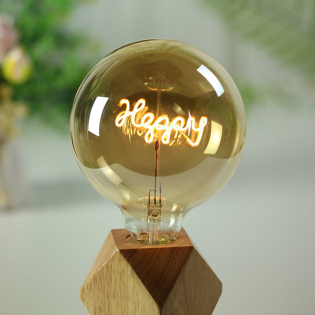 TIANFAN Vintage LED Light Bulb Big Globe with Alphabet Filament 4W Dimmable 110V 220V Edison Decorative Bulb Frontier General Hardware