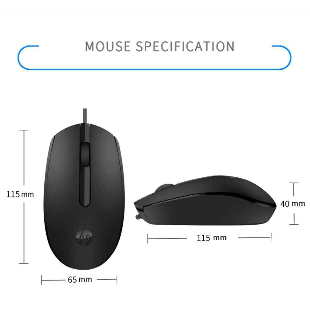 HP M10 Wired Optical USB Ergonomic Design Matte Texture Mouse