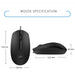 HP M10 Wired Optical USB Ergonomic Design Matte Texture Mouse