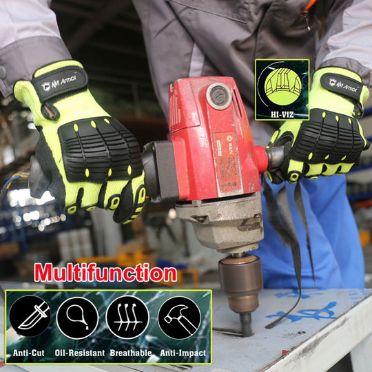 Cut Resistant Safety Work Glove Full Finger Anti Vibration Anti Impact Oil Proof Nitrile Dipped Palm Protective Glove Frontier General Hardware