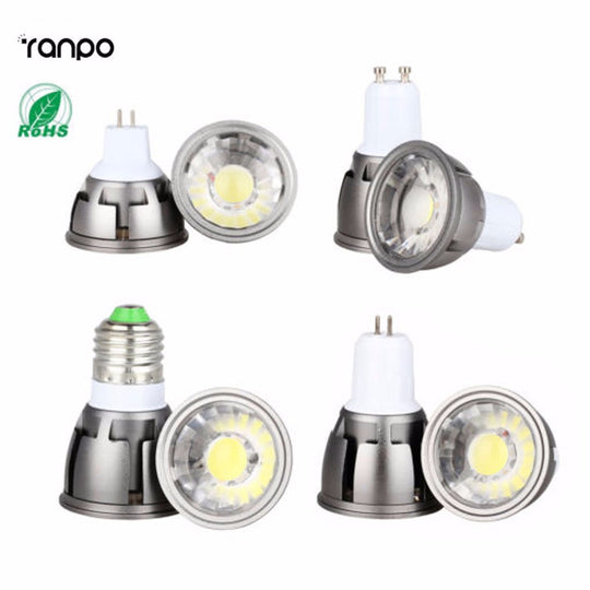 Ultra Bright LED COB Spotlight 6W 9W 12W With E26 E27 MR16 GU10 GU5.3 Bases 12V 110V 220V Warm White Cool White Lamp Frontier General Hardware