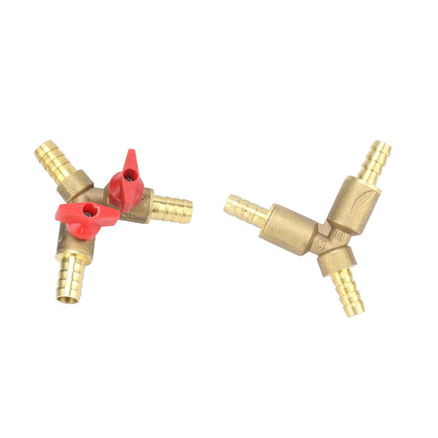 8mm 10mm Hose Barb Y Shaped Three Way Brass Ball Valve Pipe Fitting Connector Adapter For Fuel Gas Water Oil Air Frontier General Hardware