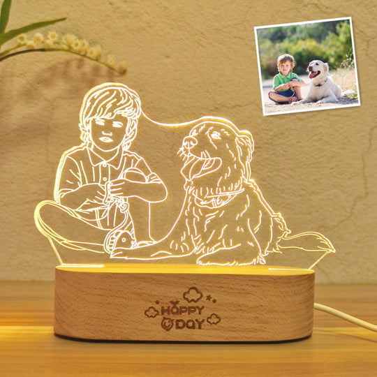 Personalized Photo 3D Lamp With Custom Text Bedroom Night Light Wedding Gift Anniversary Birthday Moms Day Fathers Day Frontier General Hardware