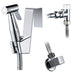 Handheld Brass Black Chrome Brushed Stainless Steel Wall hung Toilet Toilet Bidet Sprayer Corner Drain Valve Kit|Bidets - Frontier General Hardware