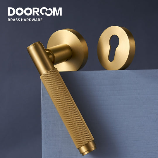 Dooroom Brass Door Lever Set For Interior Doors Bedroom Bathroom Privacy Passage Tubular Latch With Thumb Turn Frontier General Hardware