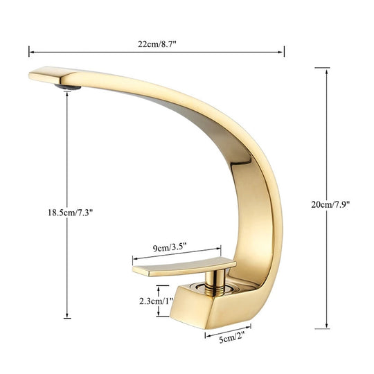Bathroom Basin Faucet Deck Mount Hot And Cold Water Mixer Tap With Creative Curved Design Frontier General Hardware