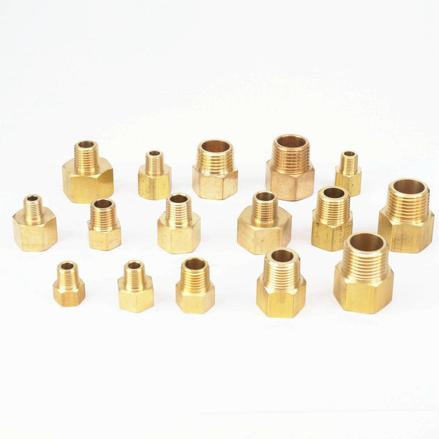 Brass Pipe Fitting Adapter Set NPT And BSP Threads 1/8 1/4 3/8 1/2 Inch For Pressure Gauge Gas Water Frontier General Hardware