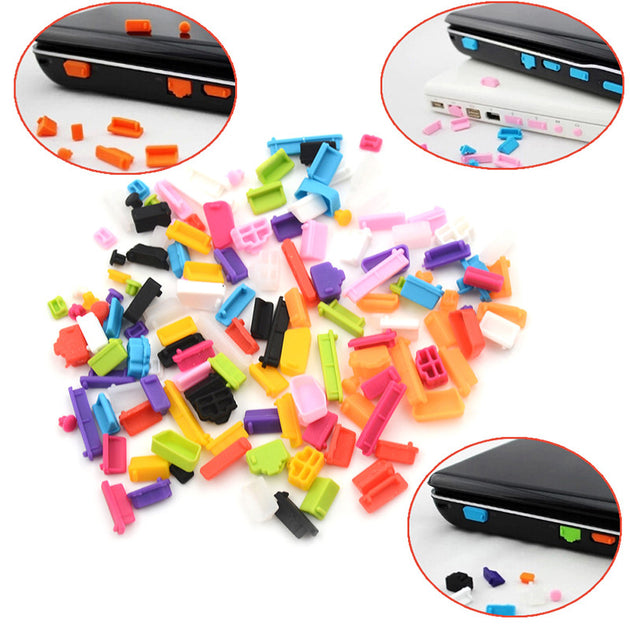 16Pcs Set Colorful Silicone Anti Dust Plug Covers for Laptop USB VGA Ports Dustproof Computer Accessories Frontier General Hardware