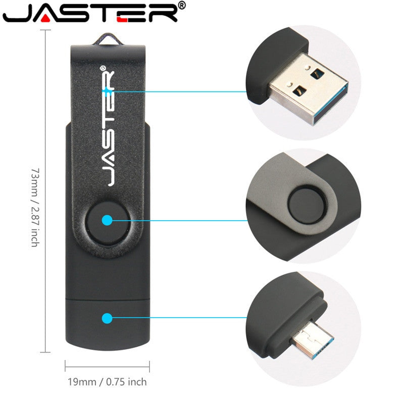 JASTER High Speed OTG USB Flash Drive 128gb Pen Drive 64gb 32gb 16gb Pendrive 2 in 1 Micro Usb Stick for Android SmartPhone|USB Flash Drives - Frontier General Hardware