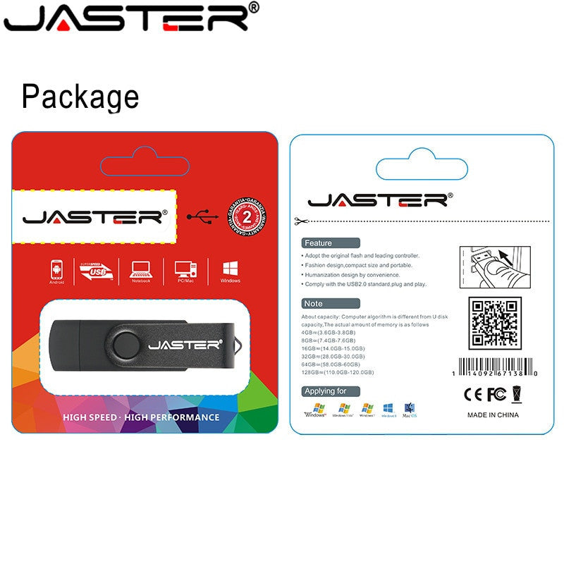 JASTER High Speed OTG USB Flash Drive 128gb Pen Drive 64gb 32gb 16gb Pendrive 2 in 1 Micro Usb Stick for Android SmartPhone|USB Flash Drives - Frontier General Hardware