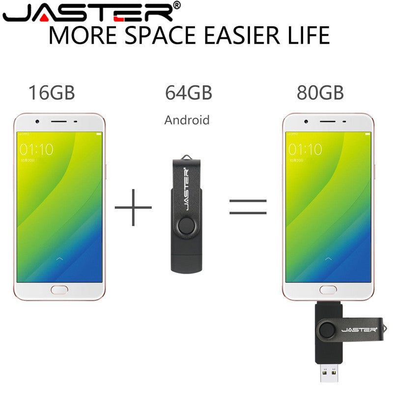 JASTER High Speed OTG USB Flash Drive 128gb Pen Drive 64gb 32gb 16gb Pendrive 2 in 1 Micro Usb Stick for Android SmartPhone|USB Flash Drives - Frontier General Hardware
