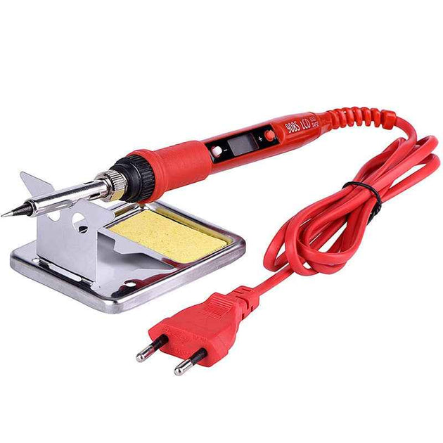 JCD soldering iron Plastic box set temperature adjustable 220V 80W Welding rework tools kit with ESD Heat Insulation Working Mat|Electric Soldering Irons