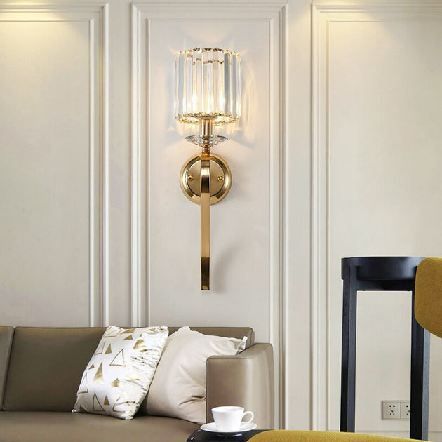 Jmzm Crystal Golden Wall Lamp Modern LED Indoor Wall Light For Living Room Hallway Corridor Villa Hotel Decor Frontier General Hardware