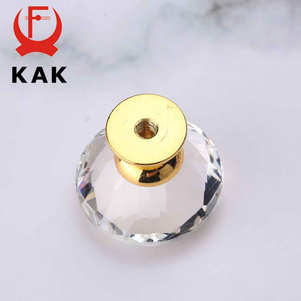 KAK 30mm Diamond Shape Crystal Glass Knobs and Handles Dresser Drawer Knobs Kitchen Cabinet Handles Furniture Handle Hardware|Cabinet Pulls