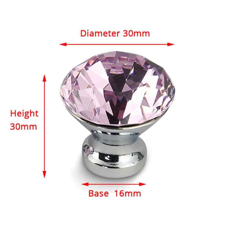 KAK 30mm Kitchen Cabinet Handles Diamond Shape Design Crystal Glass Knobs Cupboard Pulls Drawer Knobs Furniture Handle Hardware|Cabinet Pulls