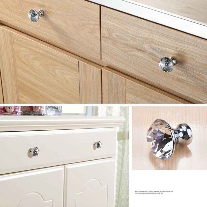 KAK 30mm Kitchen Cabinet Handles Diamond Shape Design Crystal Glass Knobs Cupboard Pulls Drawer Knobs Furniture Handle Hardware|Cabinet Pulls