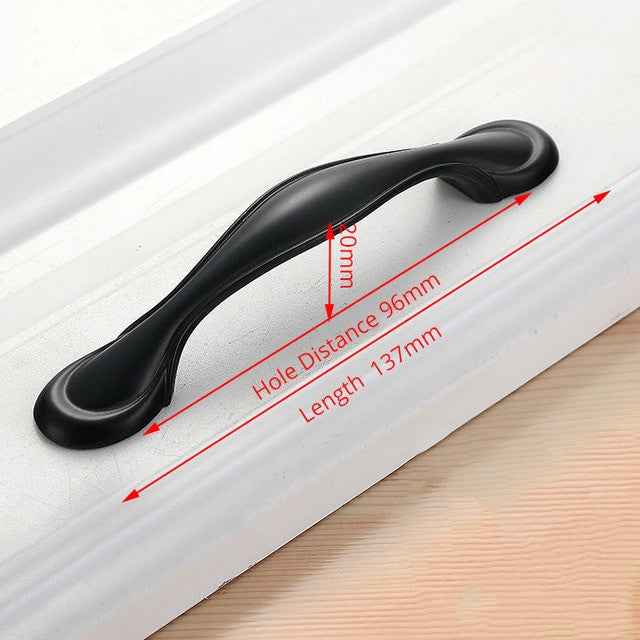 KAK American Style Black Cabinet Handles Solid Aluminum Alloy Kitchen Cupboard Pulls Drawer Knobs Furniture Handle Hardware|Cabinet Pulls
