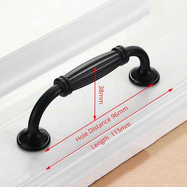 KAK American Style Black Cabinet Handles Solid Aluminum Alloy Kitchen Cupboard Pulls Drawer Knobs Furniture Handle Hardware|Cabinet Pulls