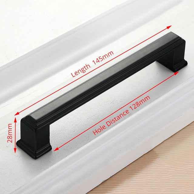 KAK American Style Black Cabinet Handles Solid Aluminum Alloy Kitchen Cupboard Pulls Drawer Knobs Furniture Handle Hardware|Cabinet Pulls