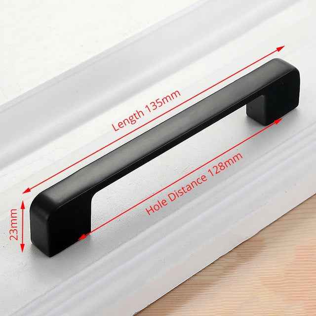 KAK American Style Black Cabinet Handles Solid Aluminum Alloy Kitchen Cupboard Pulls Drawer Knobs Furniture Handle Hardware|Cabinet Pulls