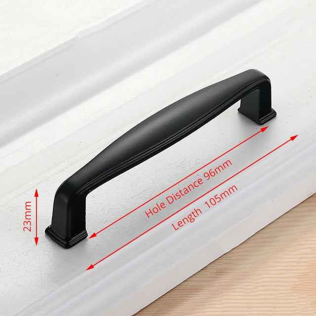 KAK American Style Black Cabinet Handles Solid Aluminum Alloy Kitchen Cupboard Pulls Drawer Knobs Furniture Handle Hardware|Cabinet Pulls
