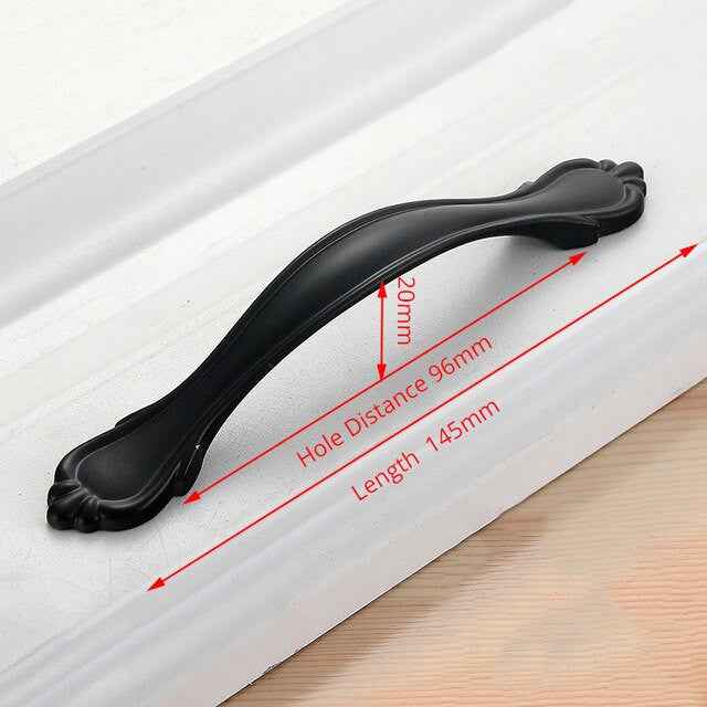 KAK American Style Black Cabinet Handles Solid Aluminum Alloy Kitchen Cupboard Pulls Drawer Knobs Furniture Handle Hardware|Cabinet Pulls