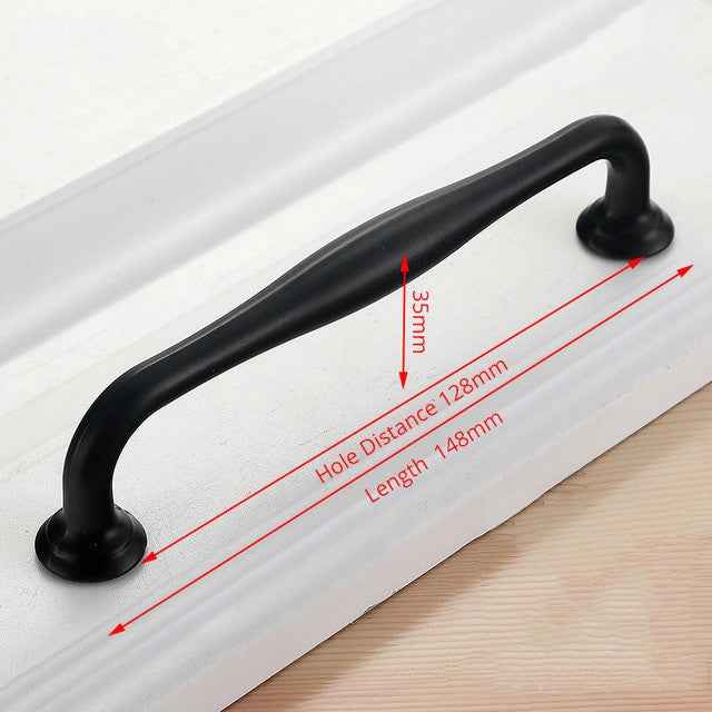 KAK American Style Black Cabinet Handles Solid Aluminum Alloy Kitchen Cupboard Pulls Drawer Knobs Furniture Handle Hardware|Cabinet Pulls