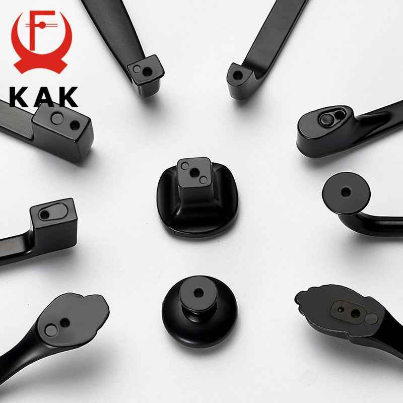 KAK American Style Black Cabinet Handles Solid Aluminum Alloy Kitchen Cupboard Pulls Drawer Knobs Furniture Handle Hardware|Cabinet Pulls