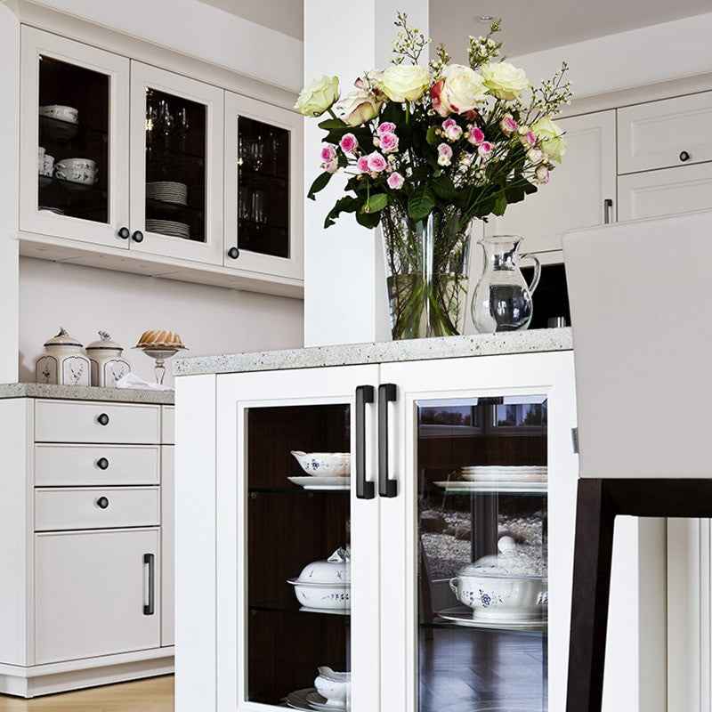 KAK American Style Black Cabinet Handles Solid Aluminum Alloy Kitchen Cupboard Pulls Drawer Knobs Furniture Handle Hardware|Cabinet Pulls