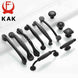 KAK American Style Black Cabinet Handles Solid Aluminum Alloy Kitchen Cupboard Pulls Drawer Knobs Furniture Handle Hardware|Cabinet Pulls