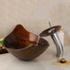 KEMAIDI Waterfall Faucet Tempered Glass Bathroom Sink Set Retro Style Glass Bowl Bathroom Sink Leaf Art Wash Basin With Drain|Bathroom Sinks