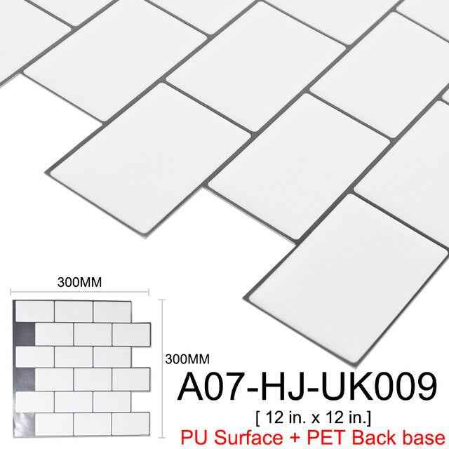Kaguyahime 3D Self Adhesive Wallpaper Mosaic Tiles Wall Stickers Waterproof Stickers Decoration Wall Panel Kitchen Home Decor|Wall Stickers