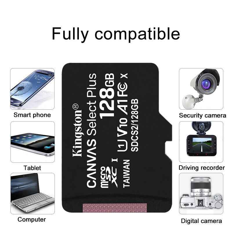 Kingston Micro SD Card 16GB 32GB 64GB 128GB 256GB Memory Card Class 10 SDHC UHS I U1 80MB/s C10 TF Card 8G C4 for Smartphones|card usd|card magic trick revealedcard factory christmas cards