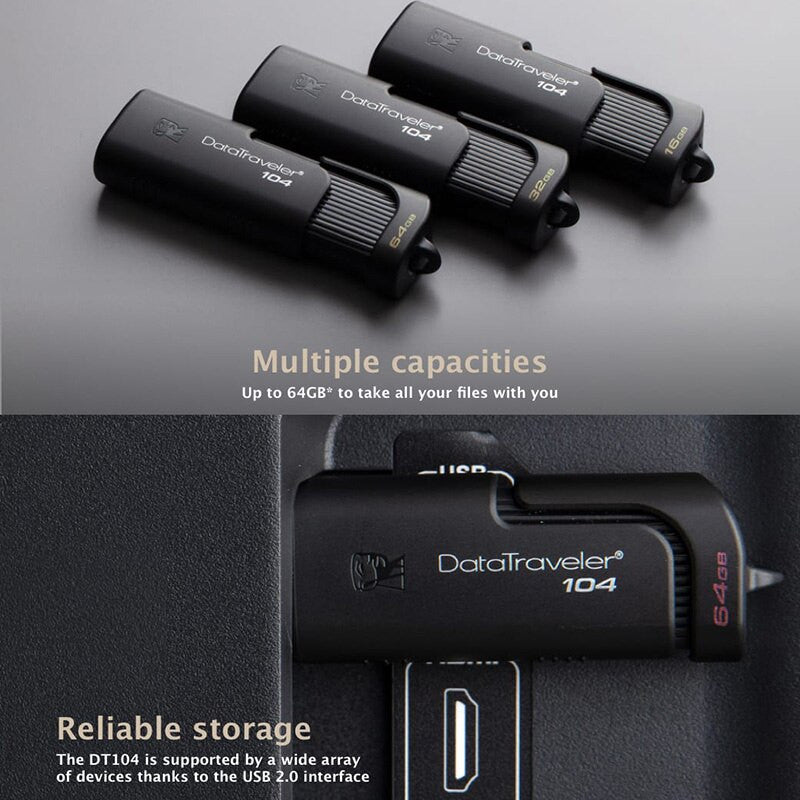 Kingston new USB Flash Drive DT104 16GB 32G 64GB Business Office Car USB Stick USB 2.0 Pen Drive|USB Flash Drives - Frontier General Hardware
