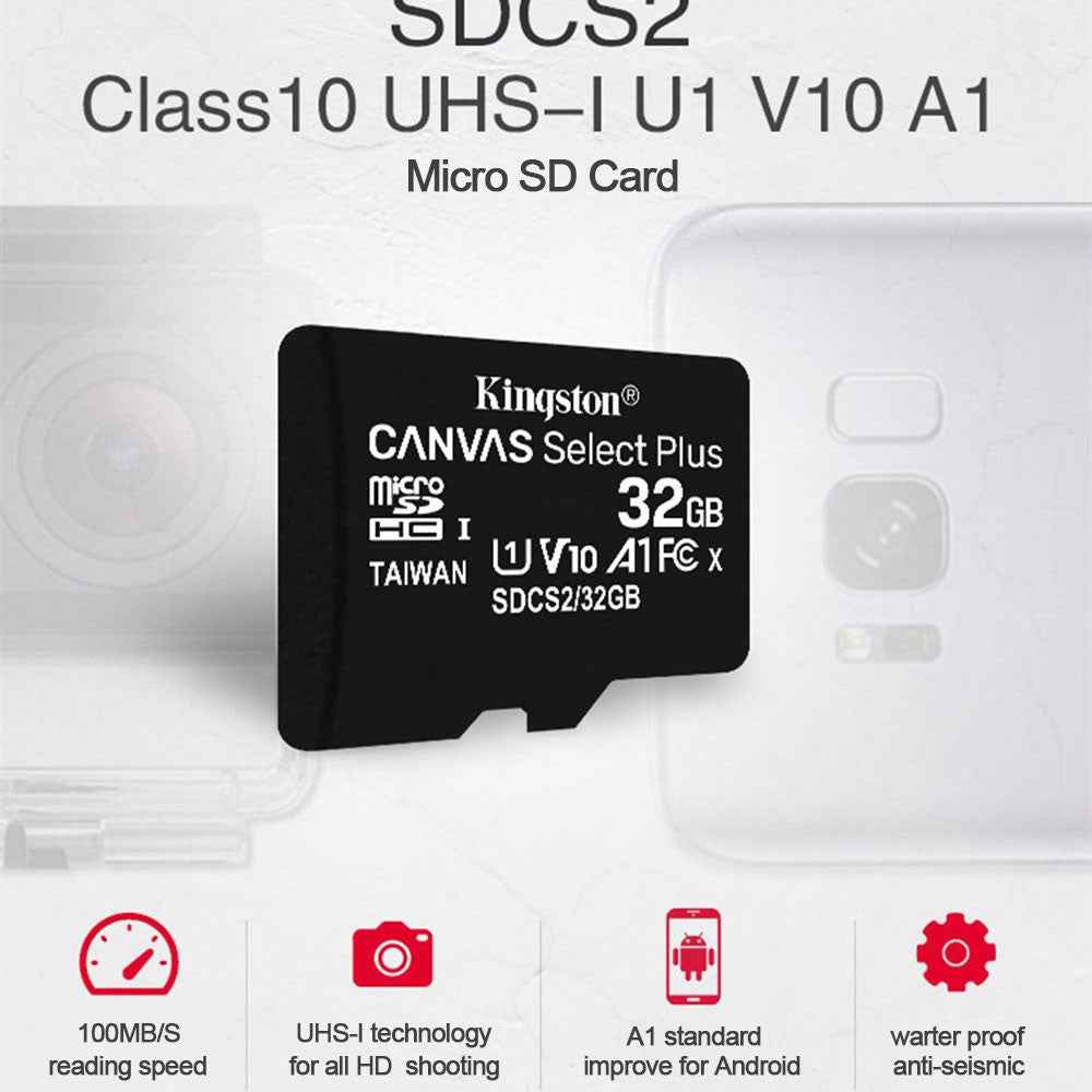 Kinstong Memory Card 128GB 32 GB 16GB Micro SD TF 64GB 256GB MicroSD SDCS2 100MB/S Reading Speed Class 10 Flash Card SD 64GB|Micro SD Cards