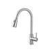 Kitchen Faucet Pull Down Single Handle Spring Kitchen Mixer Sink Faucet Nickel Brushed Stainless Steel Hot & Cold Water Taps|Kitchen Faucets
