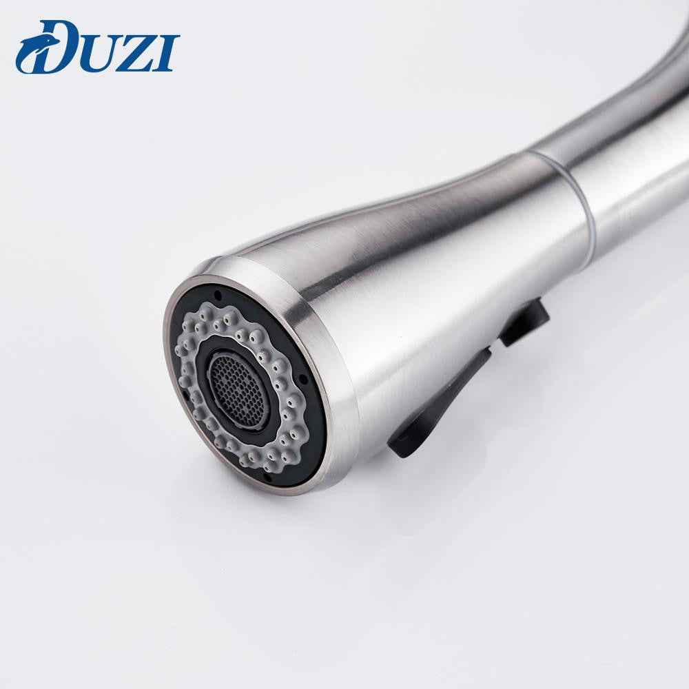 Kitchen Faucet Pull Down Single Handle Spring Kitchen Mixer Sink Faucet Nickel Brushed Stainless Steel Hot & Cold Water Taps|Kitchen Faucets