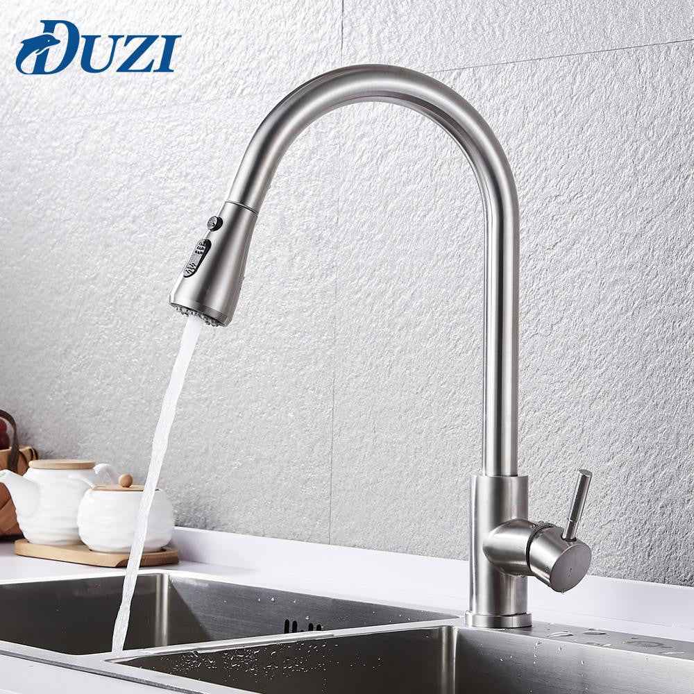 Kitchen Pull Down Single Handle Spring Kitchen Mixer Sink