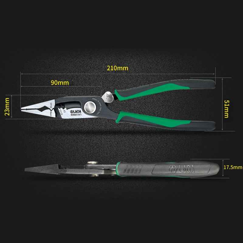 LAOA 8 inch Crimping Tools Needle nose Pliers Multitool Nippers Cable Wire Stripper Aalicate Long Nose Pliers With Lock Function|Pliers