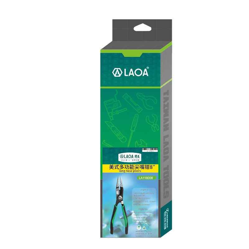 LAOA 8 inch Crimping Tools Needle nose Pliers Multitool Nippers Cable Wire Stripper Aalicate Long Nose Pliers With Lock Function|Pliers