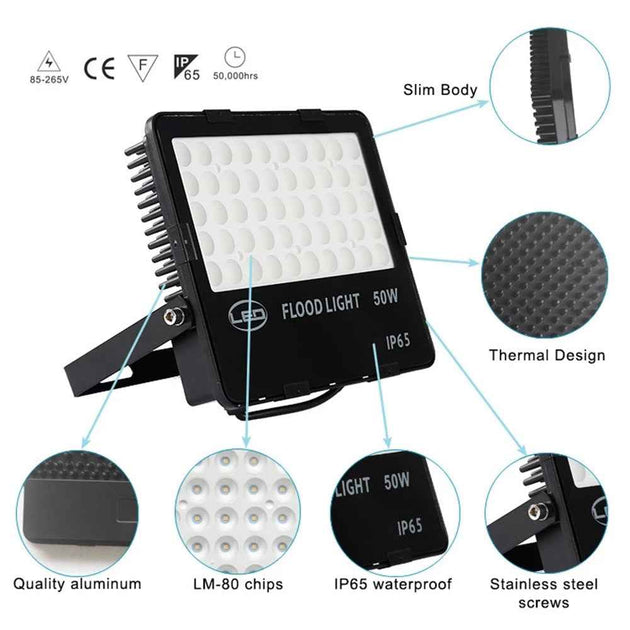 LED Flood Light 10 200W 110LM/W Super Bright IP65 Waterproof Outdoor Landscape Security Floodlight for Yard,Garden,Playground|Floodlights