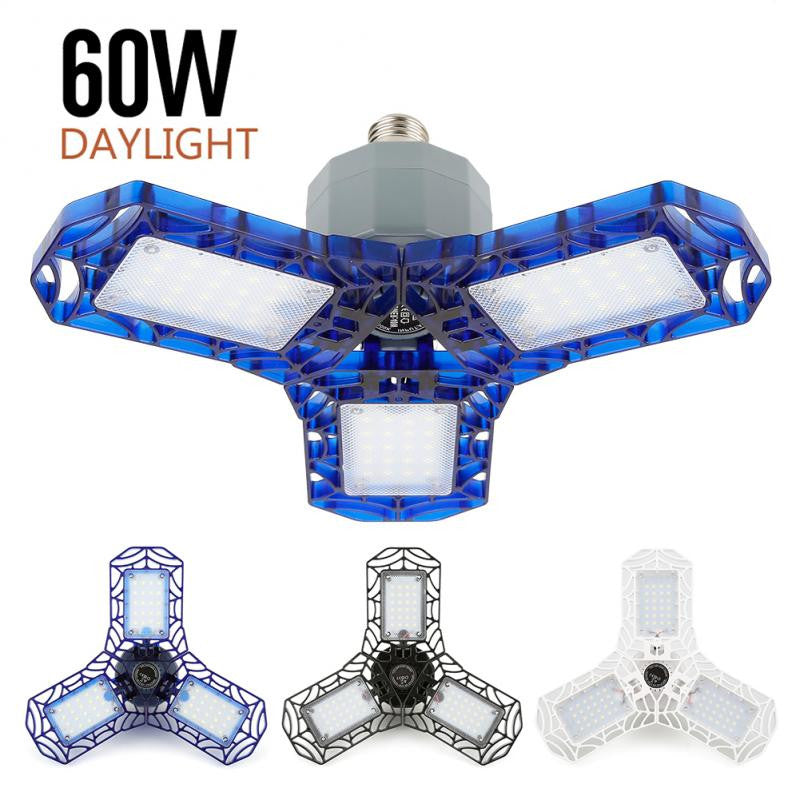 LED Garage Light 360 Degrees Deformable Ceiling Light For Home Warehouse Workshop Folding Three Leaf Deformation Lamp AC85 265V|Industrial Lighting - Frontier General Hardware