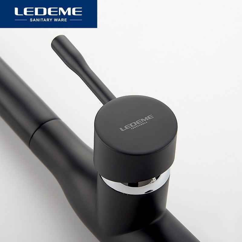 LEDEME New Kitchen Faucet Surface Finishing Brass Black Spray Paint Colorful Brass Main Material Kitchens Faucets Single Handle|Kitchen Faucets