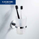 LEDEME Toothbrush Tooth Cup Holder With Glass Cup Wall Mounted Stainless Steel Bath Single Cup Rack Bathroom Accessories L5706|Cup & Tumbler Holders