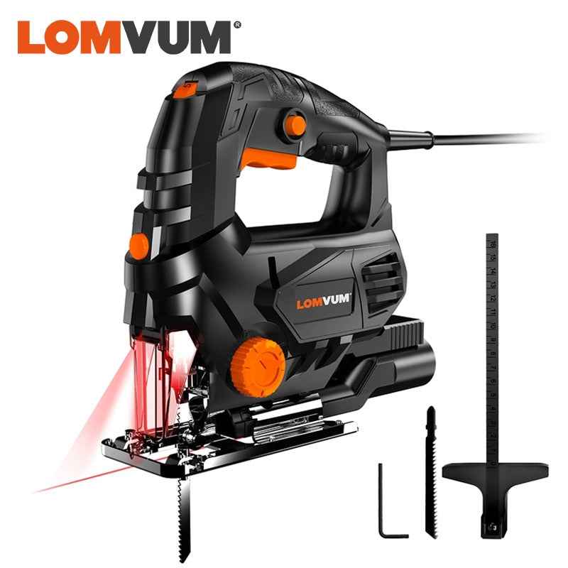 LOMVUM 800W Laser Jigsaw Electric 5 Variale Speed Jig Saw for Woodworking Electrical Saw 110V/220V Cutting Metal Wood Aluminum|Electric Saws