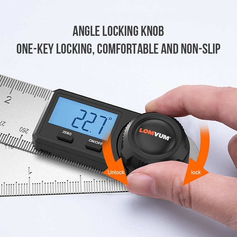 LOMVUM Digital Protractor Angle Ruler 400mm 360 Degree Angle Measuring Metric British System Electronic Goniometer Inclinometer|Protractors - Frontier General Hardware