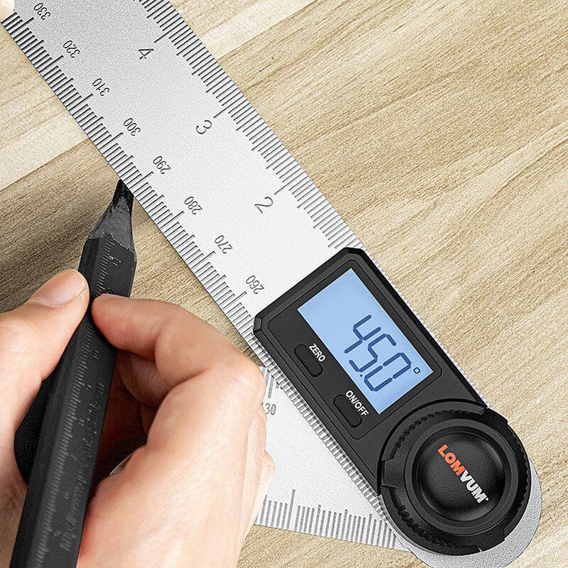 LOMVUM Digital Protractor Angle Ruler 400mm 360 Degree Angle Measuring Metric British System Electronic Goniometer Inclinometer|Protractors - Frontier General Hardware