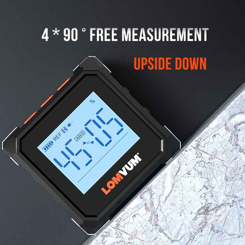 LOMVUM Digital Protractor Laser USB Inclinometer 360° Level Angel Find
