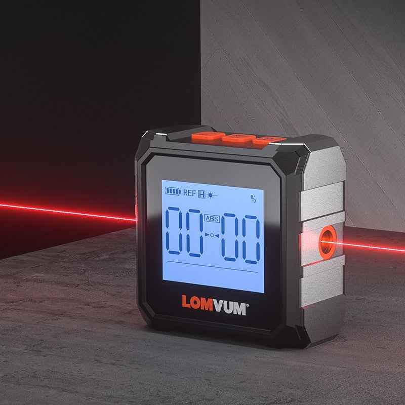 LOMVUM Digital Protractor Laser USB Inclinometer 360° Level Angel Find
